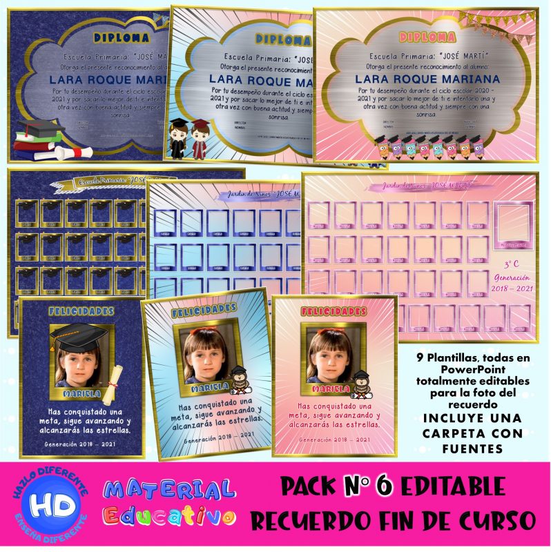 FIN DE CURSOS PACK 5 EDITABLE EN POWERPOINT – Hazlo Diferente